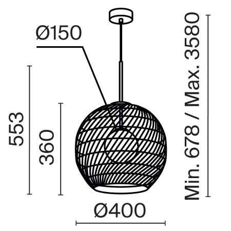 Подвесной светильник Cane G9х1, MOD204PL-01B