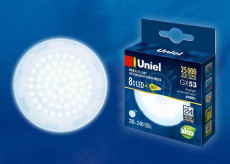 Лампа светодиодная Uniel GX53 8W 6500K матовая LED-GX53-8W/6500K/GX53/FR PLZ01WH UL-00005312