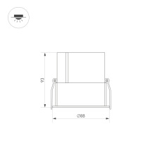 Светильник MS-ATLAS-BUILT-R90-25W Warm3000 (BK-BK, 30 deg, 230V) (Arlight, IP20 Металл, 5 лет)