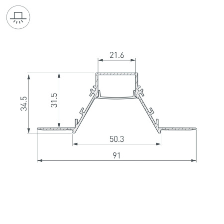 Профиль COMFORT21-V-FANTOM-2000 BLACK (Arlight, Алюминий)