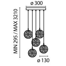 Подвесной светильник Frozen G4х5, MOD254PL-05BS