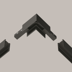 Коннектор питания угловой гибкий 15см Exility черный, TRA034CPC-42B-15-1