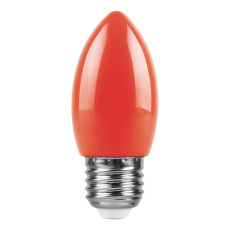 Лампа светодиодная, (1W) 230V E27 красный C35, LB-376