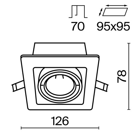 Встраиваемый светильник Metal Modern DL008-2-01-W