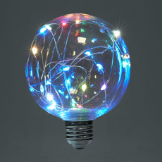 Лампа светодиодная, (3W) 230V E27 RGB G95, LB-382