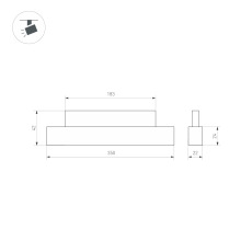 Светильник MAG-ORIENT-FLAT-L350-12W Warm3000 (BK, 80 deg, 48V) (Arlight, IP20 Металл, 5 лет) 049588