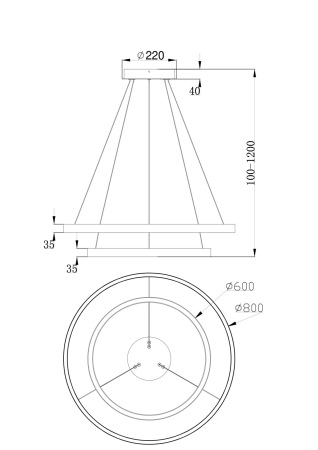 Подвесной светильник Rim 4000K 88Вт, MOD058PL-L74B4K