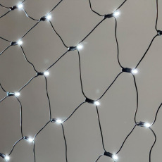 Светодиодная Сеть с Колпачком 2 x 3 м Белая 220В, 384 LED, Провод Черный ПВХ, IP65