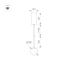 Светильник SP-BEADS-HANG-T-R100-8W Day4000 (BK-GD, 180 deg, 230V) (Arlight, IP20 Металл, 5 лет)