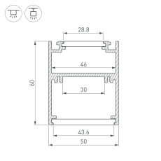 Профиль SL-ARC-5060-D1500-A90 WHITE (дуга 1 из 4) (Arlight, Алюминий)