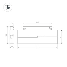 Светильник MAG-ORIENT-DOTS-FOLD-S230-12W Warm3000 (BK, 30 deg, 48V) (Arlight, IP20 Металл, 5 лет)