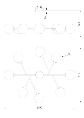 Потолочная люстра Freya Maddison FR5115PL-08BZ