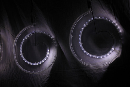 Гирлянда 5 свисающих кругов LED-XM-25CM-5-12V-W-Circle 230V/12V