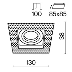 Встраиваемый светильник Atom GU10 1x50Вт DL003-01-W