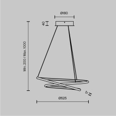 Подвесной светильник Nola 2600-3500К 39Вт, MOD100PL-L47BSK1