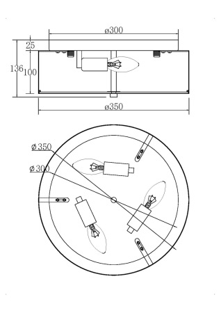 Потолочный светильник Ripple E14х3 40Вт, MOD096CL-03CH