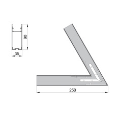 Соединитель  RVE-CONNECT-60  угловой 60° для встраиваемого профиля 35x90 мм.