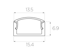 Профиль для светодиодной ленты накладной алюминиевый LC-LP-0716-2 Anod
