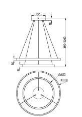 Подвесной светильник Rim 3000K 88Вт MOD058PL-L74BS3K