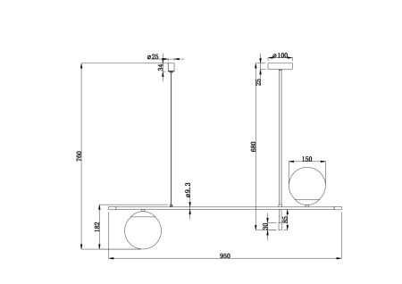 Подвесной светильник Nostalgia MOD048PL-02G