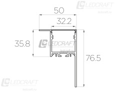 Профиль накладной алюминиевый LC-NKU-7650-2 Anod