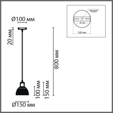 8055/1А SUSPENTIONI LN25 дерево/прозрачный металл/стекло Подвесной светильник E27 1*60W 220V NATANA