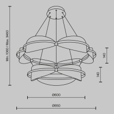 Подвесной светильник Breeze 3000К 80Вт, MOD281PL-L80BS3K