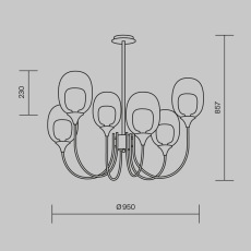 Подвесной светильник Aura E14х6 MOD016PL-06BS