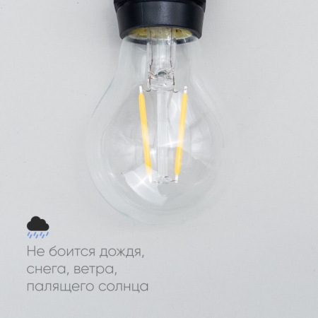 Лампа Филаментная Классика A60 220В, Цоколь E27, 1Вт, Тепло-белая, 2700К