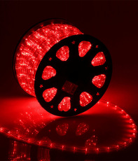 Светодиодный Дюралайт Ø13 мм Красный, 36 LED/м, Свечение 360°, IP54, Бухта 100м