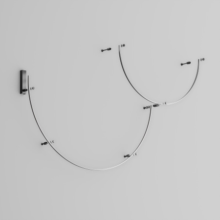Шинопровод круглый из полукругов 1800мм Flarity черный, TRX154-2SR-D1800-B
