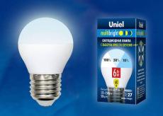 Лампа светодиодная Uniel E27 6W 4000K матовая LED-G45-6W/NW/E27/FR/MB PLM11WH UL-00002378