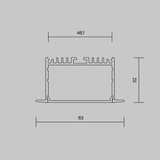 Алюминиевый профиль встраиваемый ALM-6332-S-2M