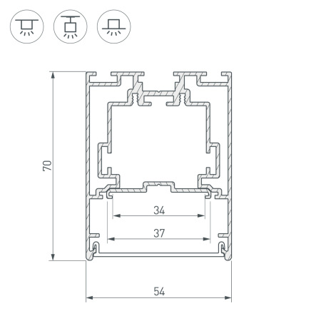 Профиль S2-LINE-5470-2500 SEAMLESS ANOD