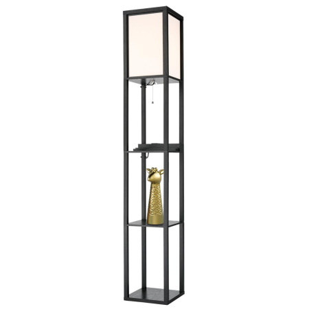 8093/1F COMFI LN25 черный/белый, дерево/текстиль Торшер Е27 1*60W 220V PRACTIC