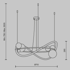 Подвесной светильник Oasis 3000К 44Вт, MOD289PL-L44BS3K
