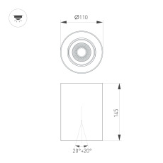 Светильник SP-FOCUS-R110-18W Day4000 (BK, 36 deg, 230V) (Arlight, IP54 Металл, 5 лет)