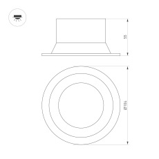 Светильник MS-BREEZE-BUILT-R104-12W Warm3000 (BK, 85 deg, 230V) (Arlight, IP20 Металл, 3 года)