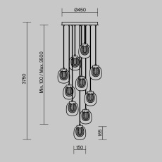 Подвесной светильник Biology 3000К 30Вт, MOD367PL-L30BBSK