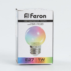 Лампа светодиодная, (1W) 230V E27 RGB G45, LB-37 прозрачный плавная смена цвета