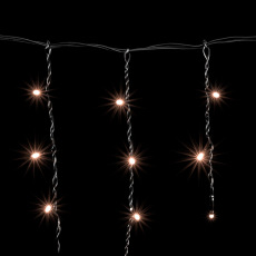 Гирлянда Бахрома 3,1 x 0,5 м Экстра Тепло-Белая 220В, 150 LED, Провод Черный ПВХ, IP54