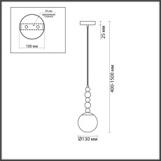 6525/1 MODERNI LN23 102 хром Подвес E14 1*40W 220V SUNDAY