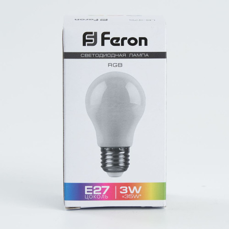 Лампа светодиодная, (3W) 230V E27 RGB A50, LB-375 матовый плавная сменая цвета