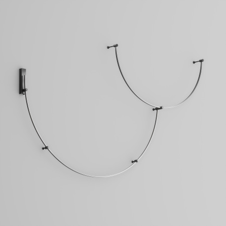 Шинопровод круглый из полукругов 1800мм Flarity черный, TRX154-2SR-D1800-B