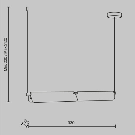 Подвесной светильник Flat 3000К 20Вт, MOD296PL-L20BC3K