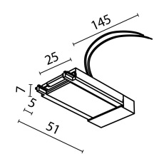 Ввод питания Radity накладной белый, TRA084B-11W