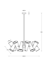 Подвесная люстра Maytoni Giro MOD095PL-14W