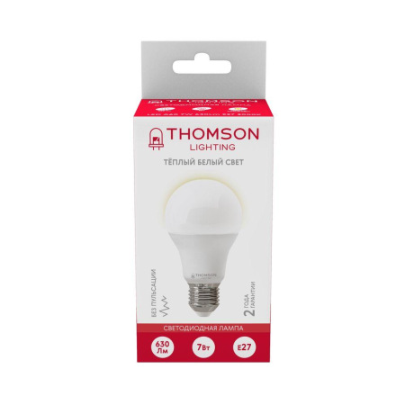 Лампа светодиодная Thomson E27 7W 3000K груша матовая TH-B2001