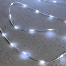 Гирлянда Роса 20м Белая 24В, 400 LED, Провод Прозрачный ПВХ, IP65