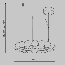 Подвесной светильник Ambre 3000К 32Вт, MOD331PL-L32BS3K
